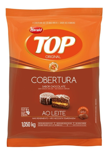Chocolate Top Harald Gotas Ao Leite Cobertura Frac 1,01kg