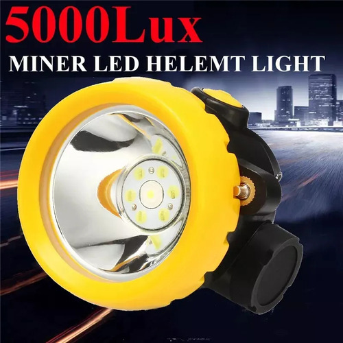 Linterna Frontal Para Casco, 10 W, 5000 Lux, Lámpara De Mine