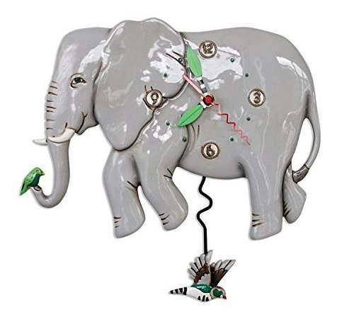 Diseños Allen Elephant Whimsical - Reloj De Pared Con Diser