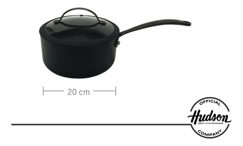 Imagen 3 de 5 de Cacerola De Aluminio Negra Antiadherente Total Black 20 Cm Color Negro