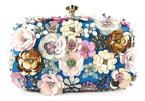 Clutch De Fiesta Para Mujer Con Cuentas Y Flores