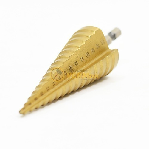Imagen 4 de 10 de Mecha Conica Escalonada Hss Titanio 4 - 32mm Para Metales