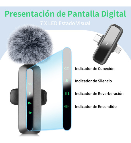 Micrófono De Solapa Inalámbrico Para iPhone, iPad Y Android Moyac MYCMIC201