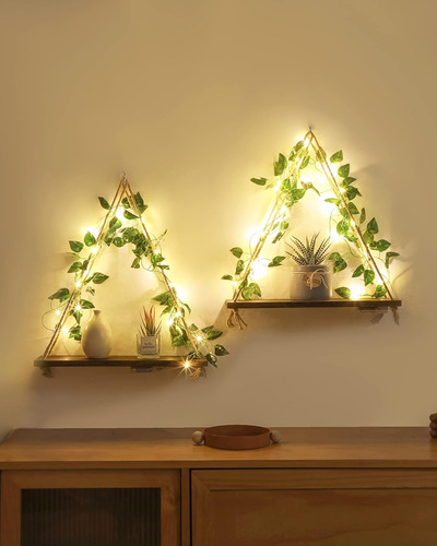 Estantes Colgantes Tira De Led, Estante De Plantas Boho...