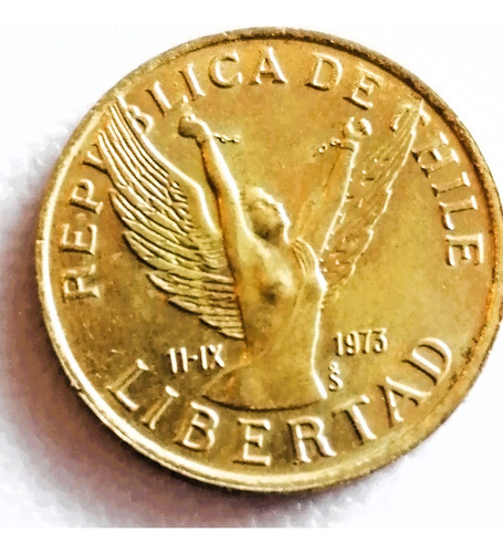 Moneda 5 Pesos 1990 De Chile (ángel De La Libertad)