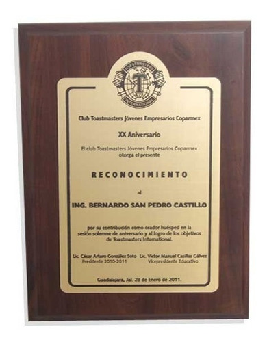 Reconocimientos De Madera Placa 1/2 Carta, Grabado Laser.