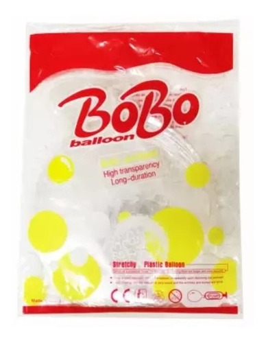 Globo Burbuja 24 Pulgadas Transparente Bobo × 50 Unidades.