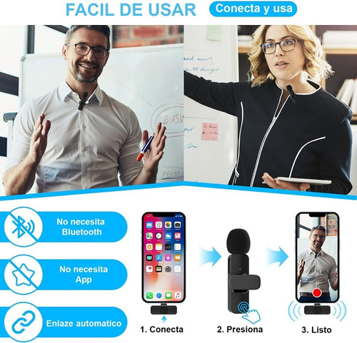 Micrófono Inalámbrico Para Android Lavalier Solapa Usb-c C
