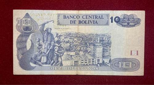 Billete 10 Bolivianos 2015 Serie J Bolivia Pick 243 A.1 (Usado)