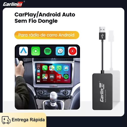 CarlinKit Dongle com fio CarPlay Android Auto para rádio de carro