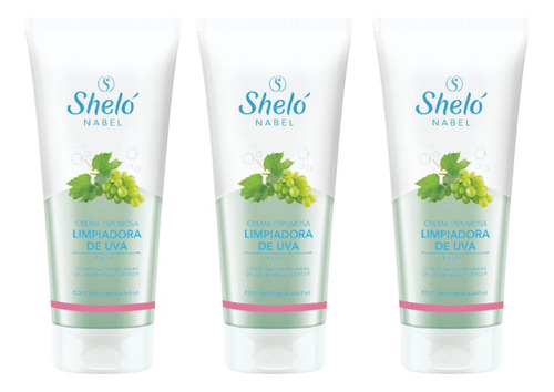 3 Pack Crema Espumosa Limpiadora De Uva Shelo