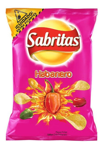 Papas Fritas Sabritas Sabor Chile Habanero Pack 10 Botanas