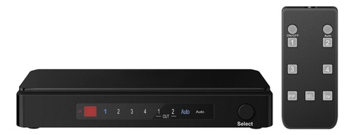 Selector Hdmi 4k De 4 Entradas Y 2 Salidas Control Remoto