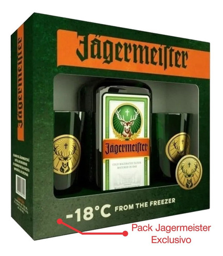 Jagermeister + Copos Originais Licor Alemão Kit Presente
