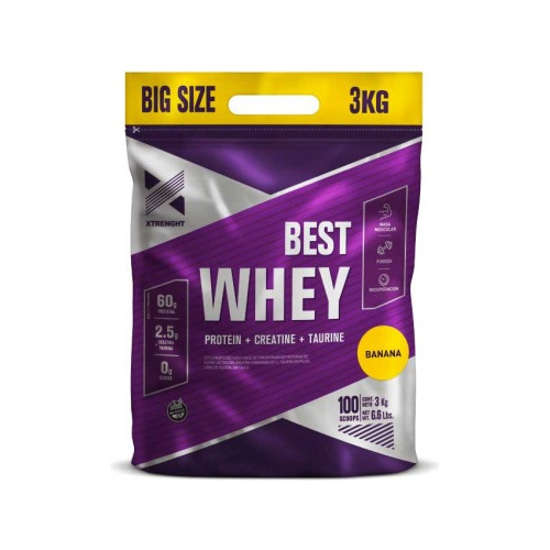 Whey Proteina Xtrenght Best 3kg Bolsa Big Size - 100 Scoops