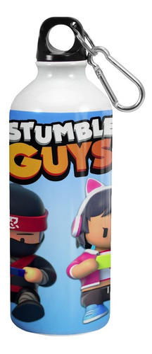 Botella Aluminio Stumble Guys +pico Rebatible+ Tapa+ Gancho