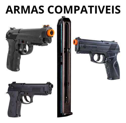Magazine Carregador Airsoft Airgun C11/c12/m9 Co2 6,0mm