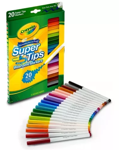 2 Paq 20 Marcadores Para Colorear Lavables Crayola Supertips