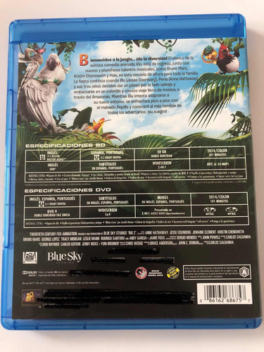 Bluray Película Infantil Rio 2 Audio En Español Usado (Usado)