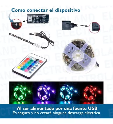 Tira LED RGB 2m 2 Metros Alimentado Por USB