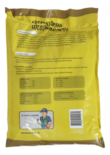 Sustrato Para Suculentas Ligero 6lt Anasac