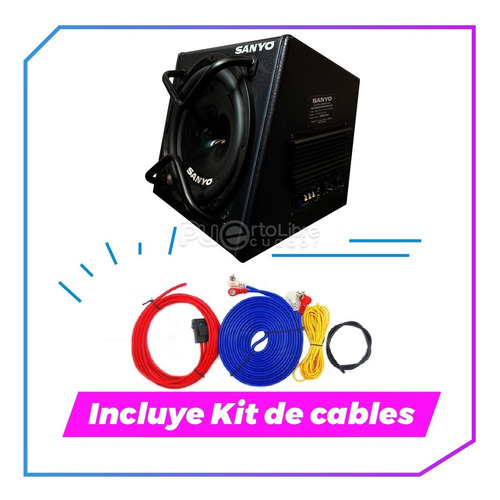 Imagen 4 de 10 de Sanyo Potente Bajo Subwoofer Amplificado 1400w + Kit Cables