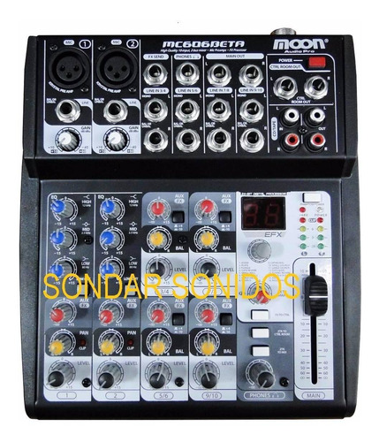 Consola De 6 Canales Moon Mc606beta Mixer 16 Efectos Phantom