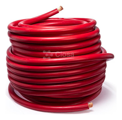 Cable Para Acumulador Automotriz Calibre 1/0 Rojo 25 Mts