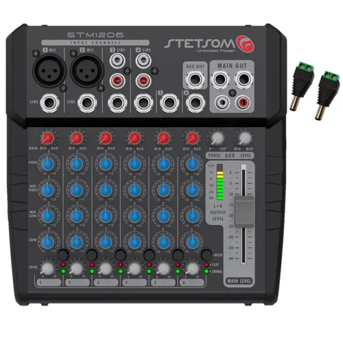 comprar Mesa Stetsom Stm 1206 Estéreo 6 Canais 2 Vias Hack Móvel 12V