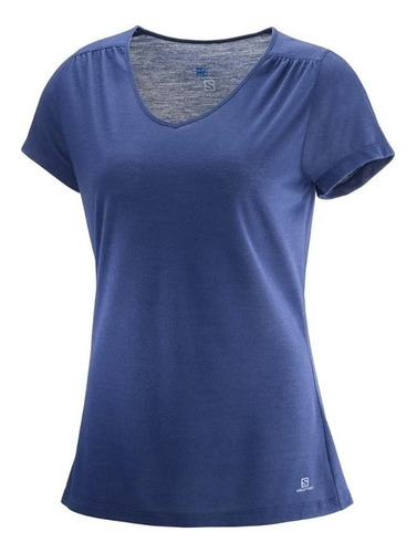 Remera M/c Salomón Running Mujer Ellipse Azul Cli