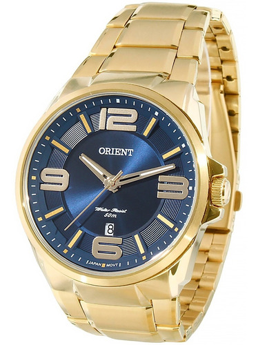 Relógio Orient Masculino Mgss1151 D2kx Dourado Azul Aço