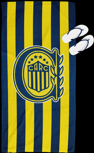 Toallon Playero Microfibra Rosario Central Oficial 70x140cm