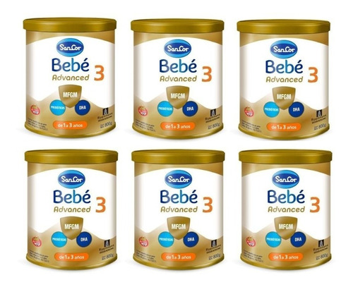 Sancor Bebe Advanced Formula Etapa 3 Lata 6 Unidades X800 Gr