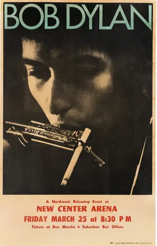 Poster Vintage Bob Dylan 1966 Concert - Decor 33 Cm X 48 Cm