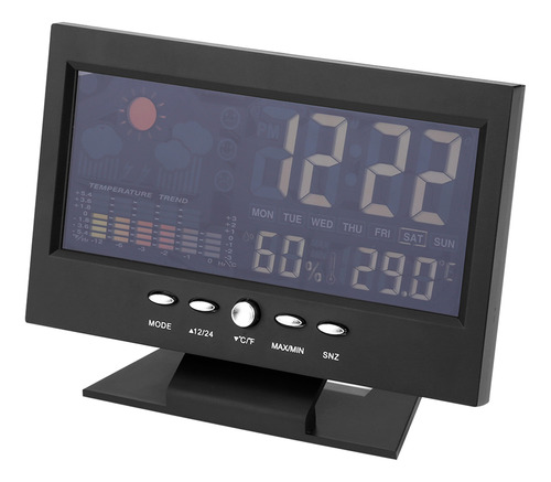 Medidor Digital De Temperatura Y Humedad, Reloj, Alarma, Con