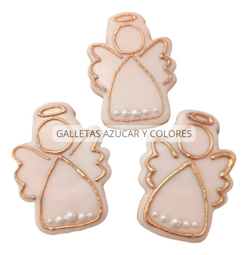 Galletas Angelito Bautismo Personalizada Souvenir Cookies 