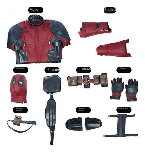 Deadpool Wade Winston Wilson Traje Uniforme Hombre Cosplay
