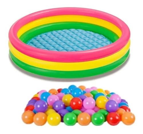 Combo Piscina Inflable De 1.47 Con 500 Pelotas Para Niños 