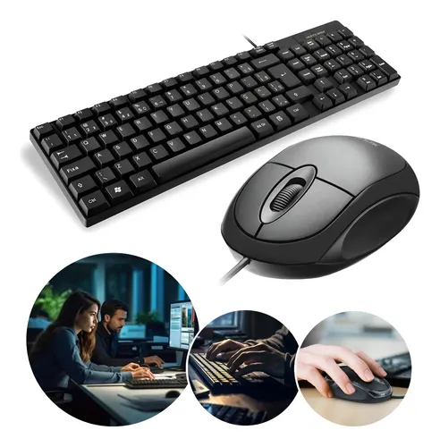 Teclado E Mouse Barato Basico Com Fio Usb Qualidade