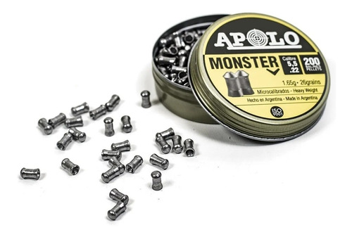 Imagen 2 de 10 de Balines Apolo Monster X200 5.5mm - Hay Gamo Crosman - Swat