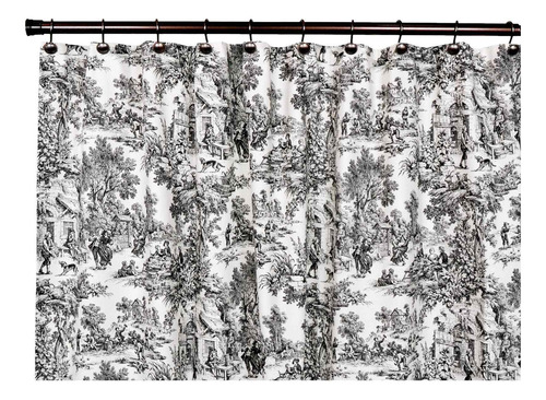 Victoria Park Toile  Room   Curtain  Black