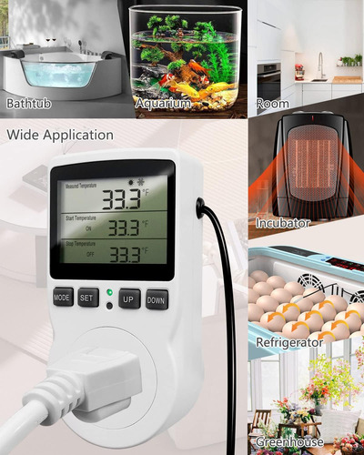 Controlador Digital De Temperatura Para Enchufe Termostato E