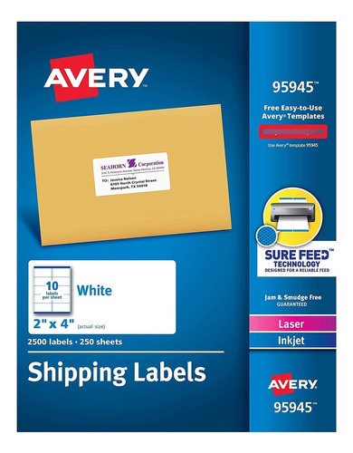 Avery Etiqueta Envio Impresora Laser Inyeccion Tinta 2500 2