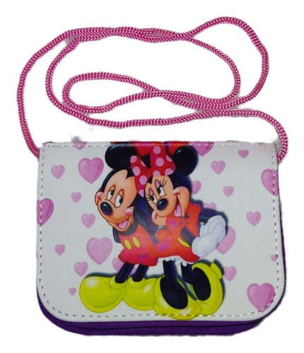 Cartera Para Niñas Minnie Rosa Con Doble  Cierre 