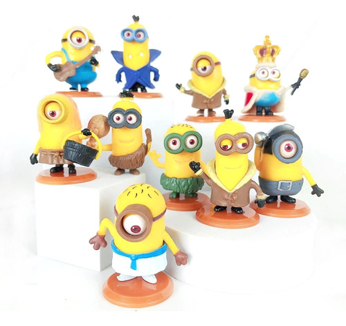 10 Figuras Minions Kawai Para Regalo Niños Colección 5-6cm