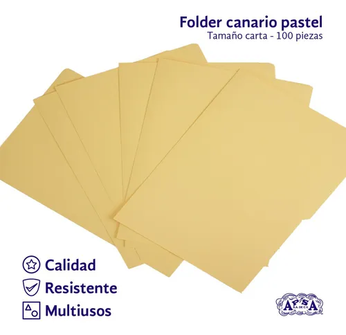 D Folder Tamaño Carta De Colores Pastel 100 Piezas Apsa