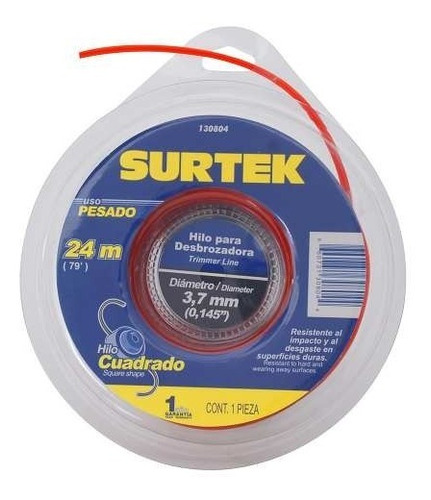 Nylon Cuadrado P Desbroz Doble Blíster 3.7mm X 24 M Surtek