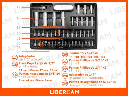 Imagen 7 de 10 de Juego De Llaves Tubo Criquet 94 Piezas Acero Cromo Vanadio