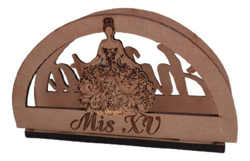 Servilletero Mis Xv Quinceañera Personalizado Mdf 3mm 25pzas