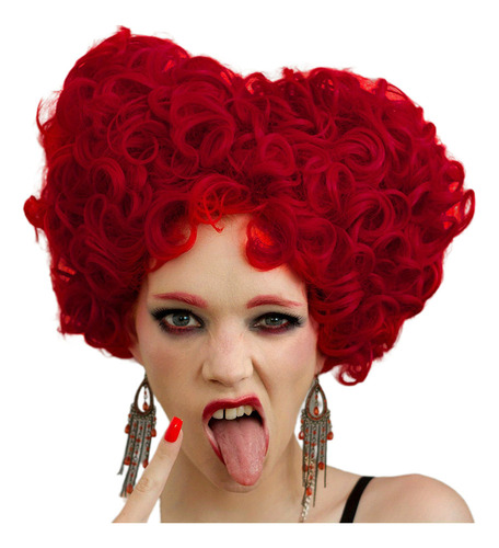 . . Peluca Corta De Cosplay De Reina Roja Con Forma De